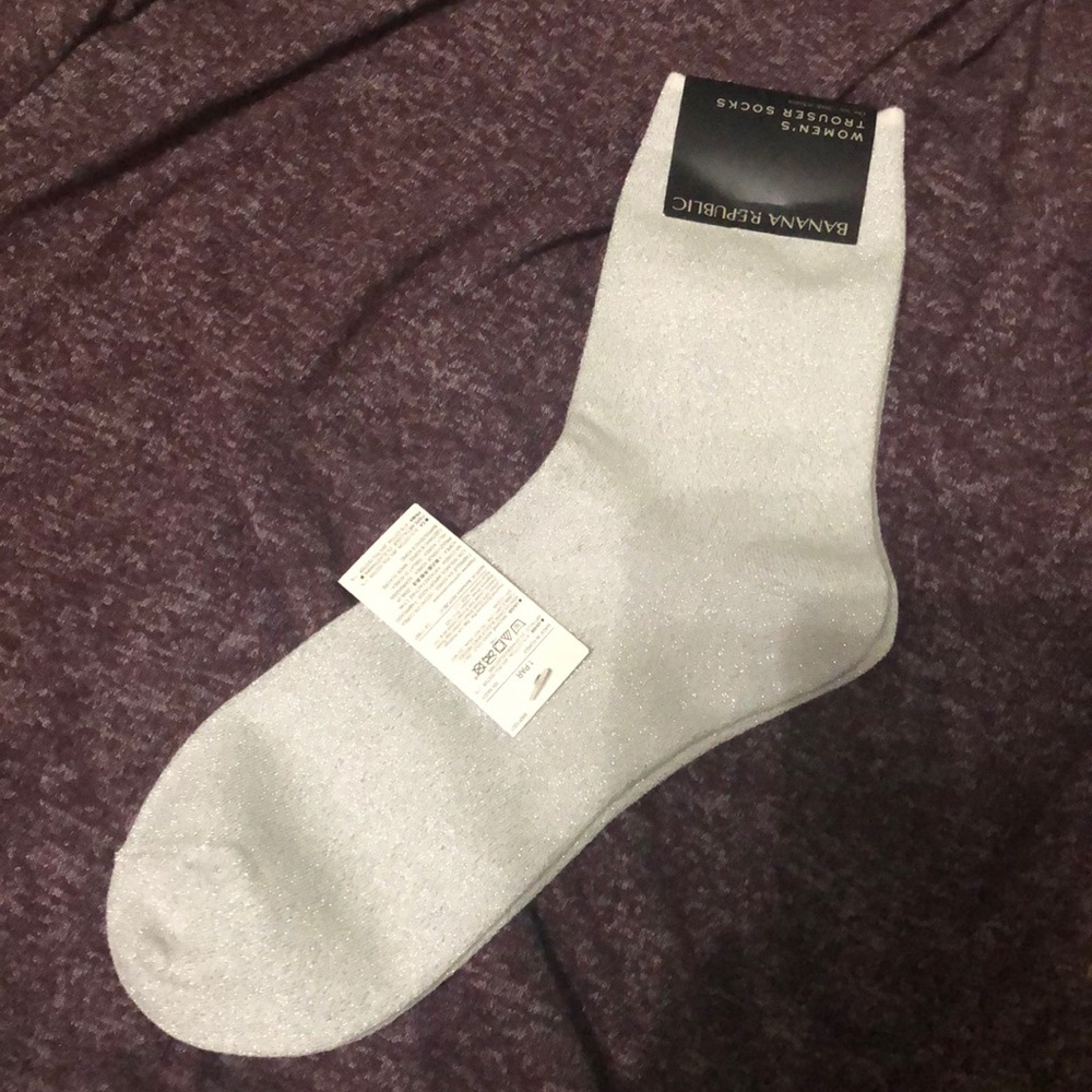 NWT Banana Rep Heathered Metallic Trouser Sock